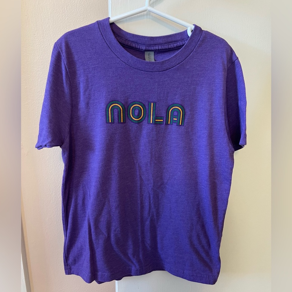 Kids Purple New Orleans/ Mardi Gras T Shirt - Size 6/7